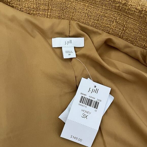 J Jill Womens Modern Tweed Button Jacket Size 3X Honey Yellow Career Office NWT - Picture 8 of 10